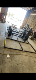Custom trailer chassis under fabrication