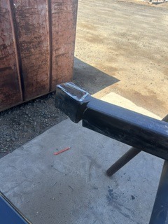 Close view of a welded steel support detail