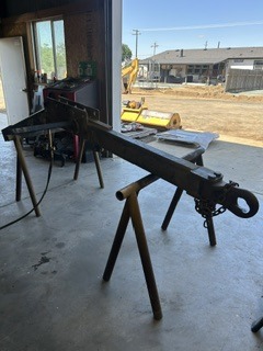 Black steel hitch assembly under fabrication